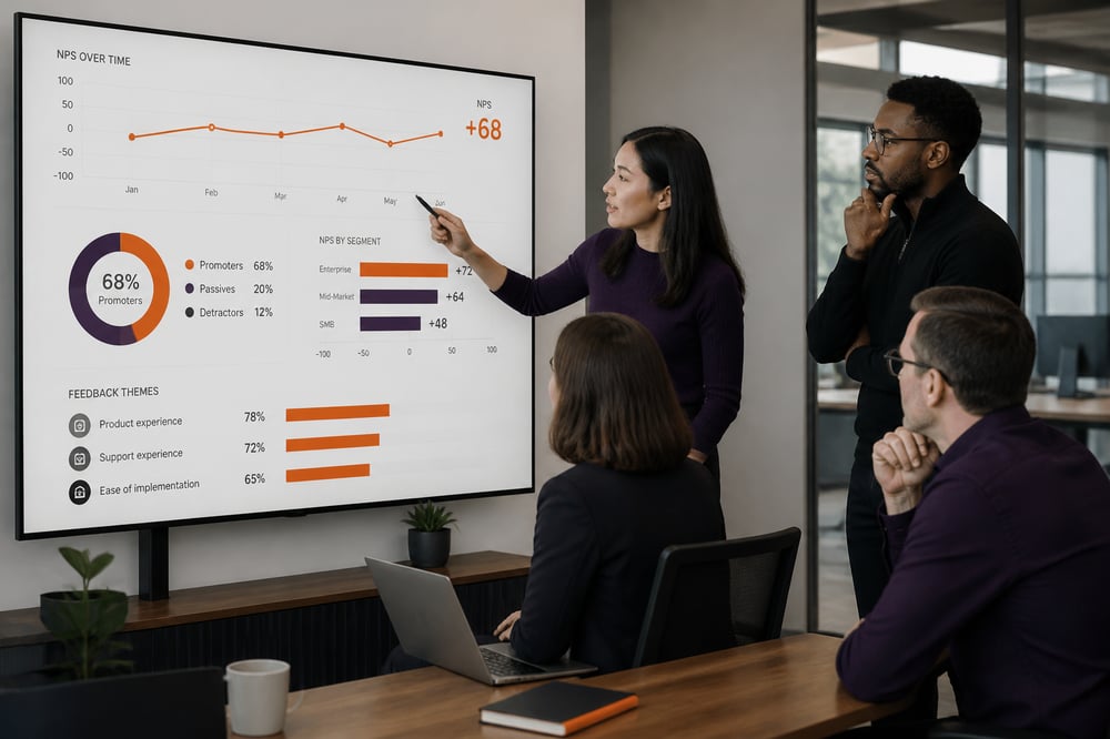 Client Success and NPS Research Insights Visualization